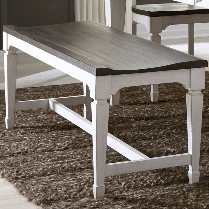 Liberty Furniture Allyson Park Wood Seat Bench in Wirebrushed White - J. Patrick’s Furniture (Pooler, GA)