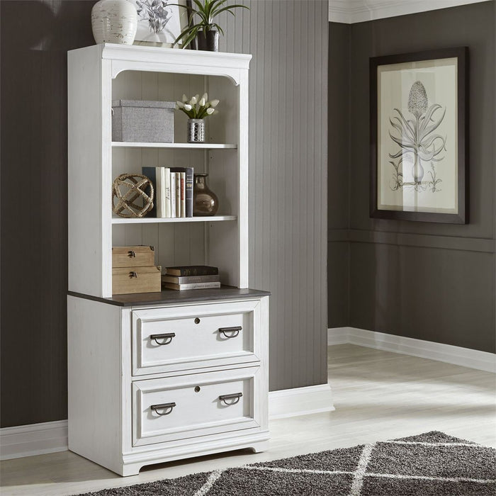 Liberty Allyson Park Bunching Lateral File Hutch in Wirebrushed White - J. Patrick’s Furniture (Pooler, GA)