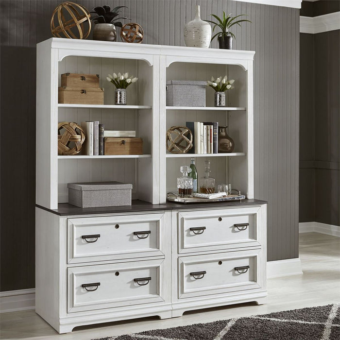 Liberty Allyson Park Bunching Lateral File Cabinet in Wirebrushed White - J. Patrick’s Furniture (Pooler, GA)