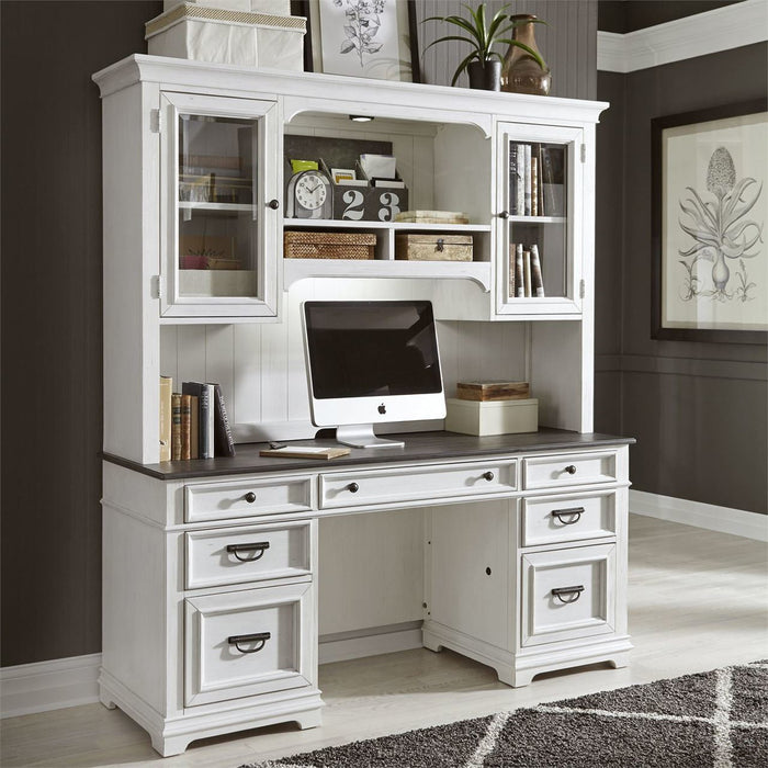 Liberty Allyson Park Jr. Executive Credenza in Wirebrushed White - J. Patrick’s Furniture (Pooler, GA)