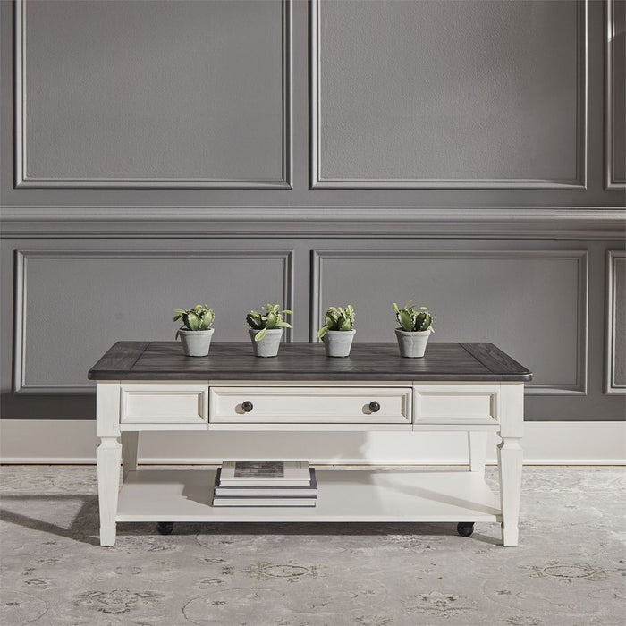 Liberty Allyson Park Rectangular Cocktail Table in Wirebrushed White - J. Patrick’s Furniture (Pooler, GA)