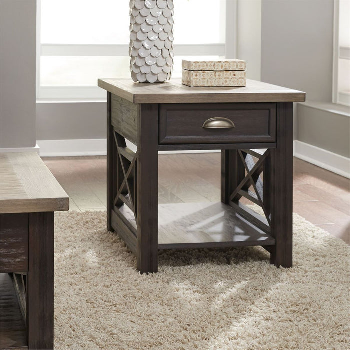 Liberty Heatherbrook Drawer End Table in Charcoal and Ash - J. Patrick’s Furniture (Pooler, GA)