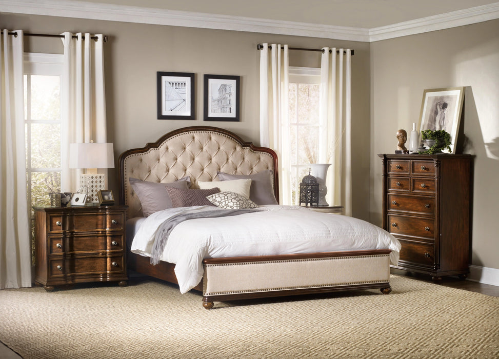 Leesburg California King Upholstered Bed with Wood Rails