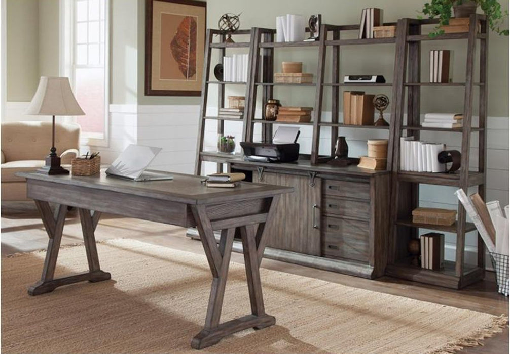 Liberty Stone Brook Leaning Bookcase in Rustic Saddle - J. Patrick’s Furniture (Pooler, GA)