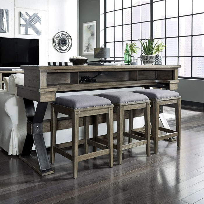 Liberty Sonoma Road Console Bar Table in Weathered Beaten Bark - J. Patrick’s Furniture (Pooler, GA)