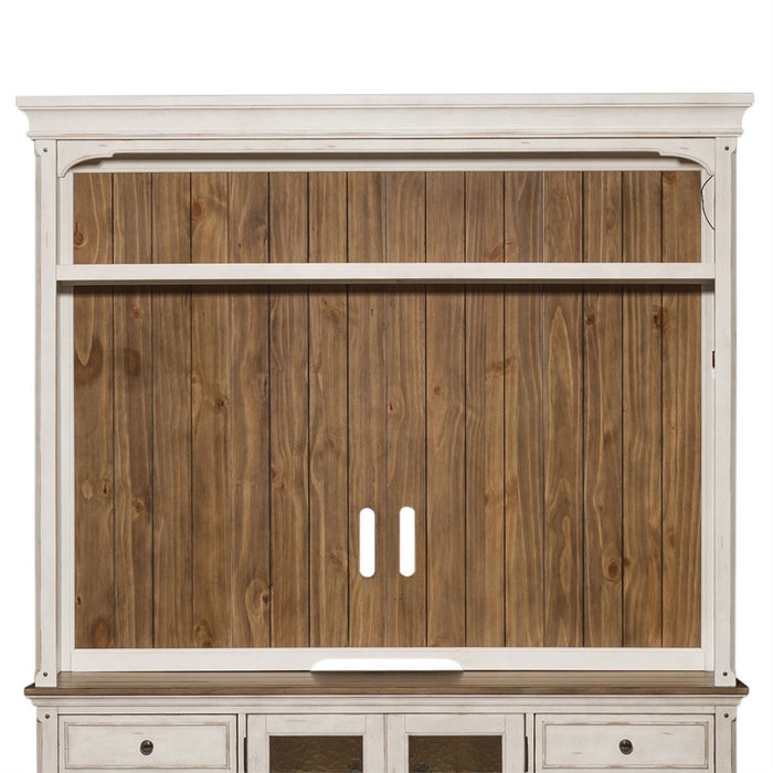 Liberty Morgan Creek 66" Entertainment TV Stand with Hutch Antique White - J. Patrick’s Furniture (Pooler, GA)