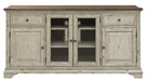 Liberty Morgan Creek 68" Entertainment TV Stand with Hutch in Antique White - J. Patrick’s Furniture (Pooler, GA)