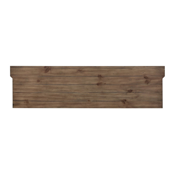 Liberty Morgan Creek Entertainment TV Stand in Antique White Finish with Wire Brushed Tobacco Accents - J. Patrick’s Furniture (Pooler, GA)