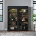 Liberty Furniture Meritage 2pc Bunching Bookcase in Aged Charcoal w/ Rub Thru/Caramel - J. Patrick’s Furniture (Pooler, GA)