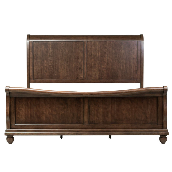 Rustic Traditions King California Sleigh Bed, Dresser & Mirror, Night Stand image
