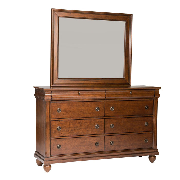 Rustic Traditions King Sleigh Bed, Dresser & Mirror, Night Stand