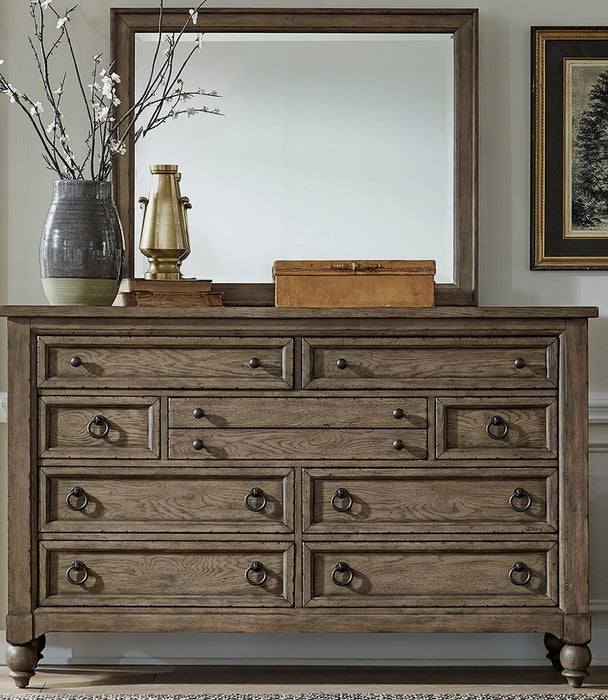 Liberty Furniture Americana Farmhouse Landscape Mirror in Dusty Taupe and Black - J. Patrick’s Furniture (Pooler, GA)