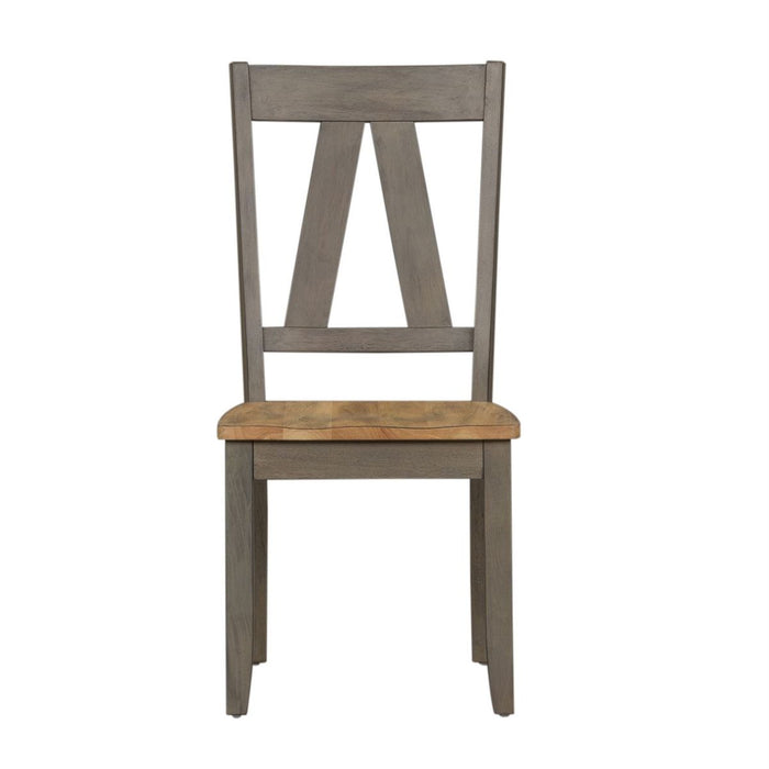 Liberty Furniture Lindsey Farm Splat Back Side Chair (RTA) in Gray and Sandstone (Set of 2) - J. Patrick’s Furniture (Pooler, GA)