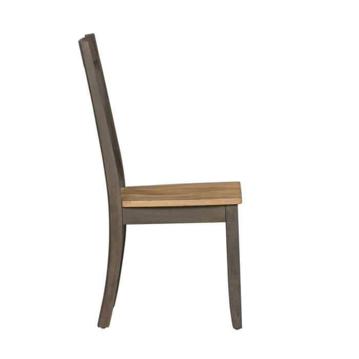Liberty Furniture Lindsey Farm Splat Back Side Chair (RTA) in Gray and Sandstone (Set of 2) - J. Patrick’s Furniture (Pooler, GA)