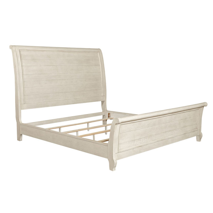 Farmhouse Reimagined King Sleigh Bed, Dresser & Mirror
