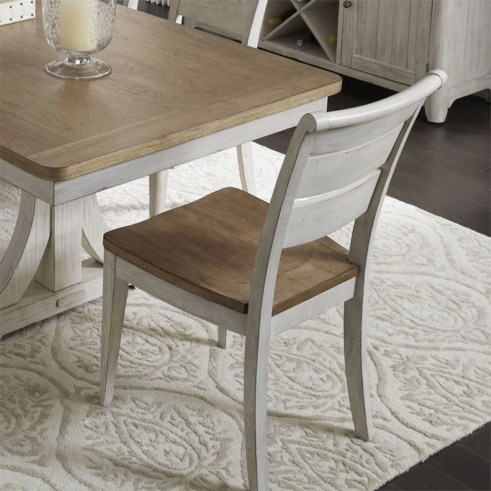 Liberty Furniture Farmhouse Reimagined Ladder Back Side Chair (RTA) in Antique White (Set of 2) - J. Patrick’s Furniture (Pooler, GA)