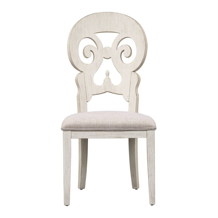 Liberty Furniture Farmhouse Reimagined Splat Back Side Chair (RTA) in Antique White (Set of 2) - J. Patrick’s Furniture (Pooler, GA)