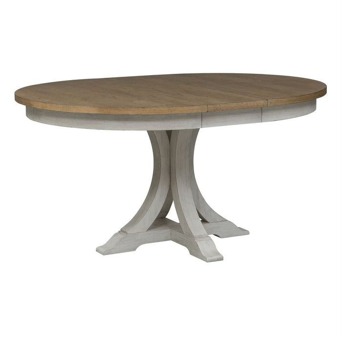 Liberty Furniture Farmhouse Reimagined Pedestal Dining Table in Antique White - J. Patrick’s Furniture (Pooler, GA)