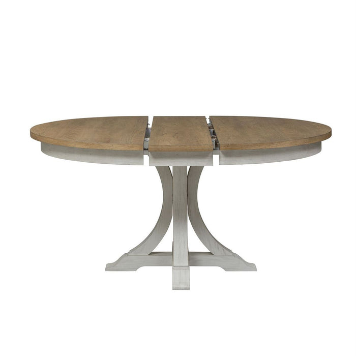 Liberty Furniture Farmhouse Reimagined Pedestal Dining Table in Antique White - J. Patrick’s Furniture (Pooler, GA)