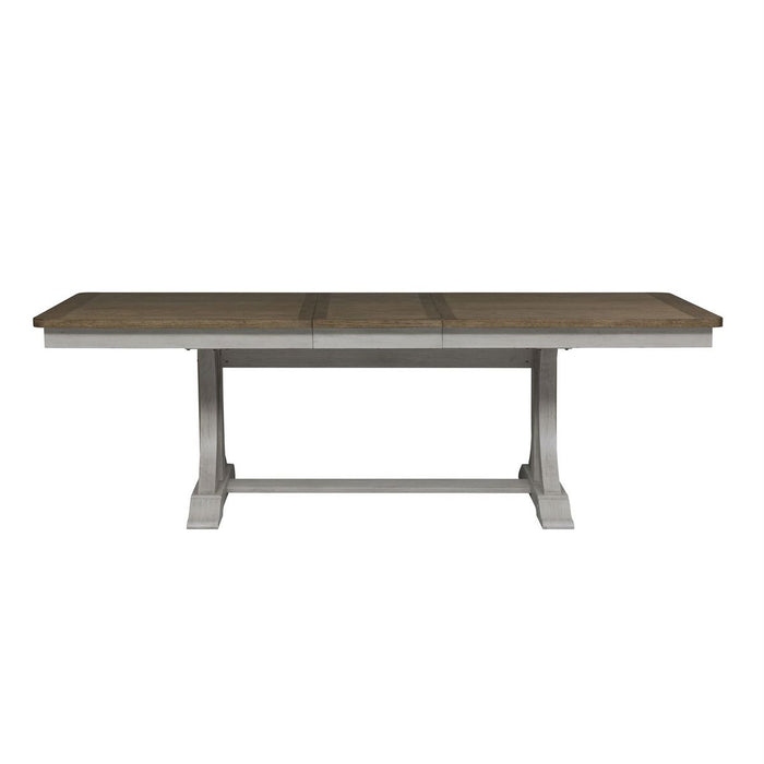 Liberty Furniture Farmhouse Reimagined Trestle Dining Table in Antique White - J. Patrick’s Furniture (Pooler, GA)