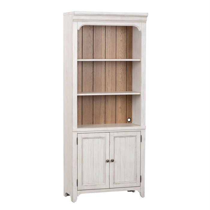 Liberty Farmhouse Reimagined Bookcase in Antique White - J. Patrick’s Furniture (Pooler, GA)