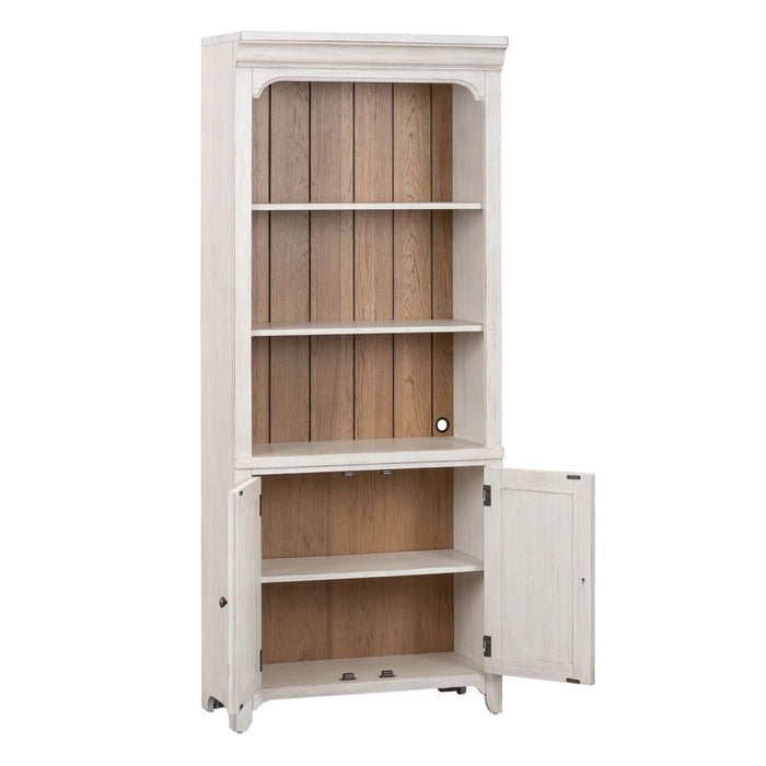 Liberty Farmhouse Reimagined Bookcase in Antique White - J. Patrick’s Furniture (Pooler, GA)