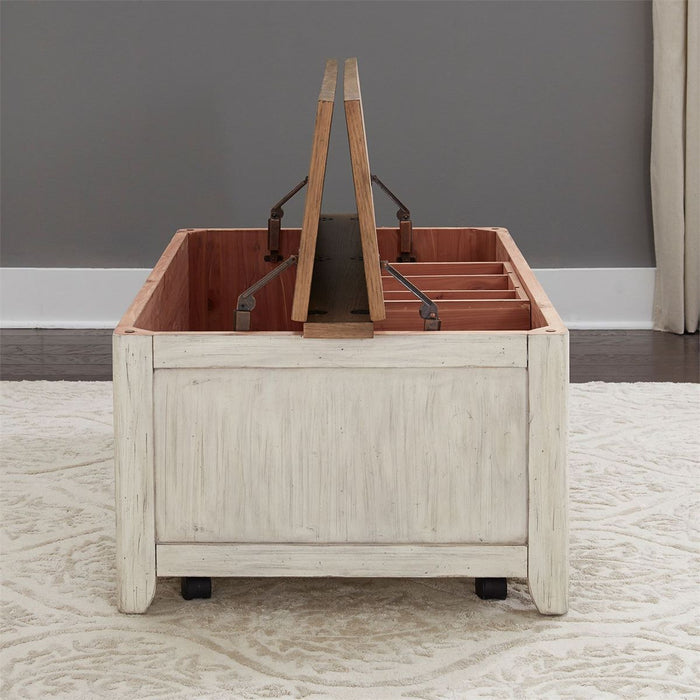 Liberty Farmhouse Reimagined Storage Trunk in Antique White - J. Patrick’s Furniture (Pooler, GA)