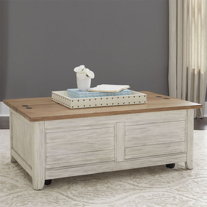 Liberty Farmhouse Reimagined Storage Trunk in Antique White - J. Patrick’s Furniture (Pooler, GA)