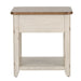 Liberty Farmhouse Reimagined End Table with Basket in Antique White - J. Patrick’s Furniture (Pooler, GA)