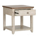 Liberty Farmhouse Reimagined End Table with Basket in Antique White - J. Patrick’s Furniture (Pooler, GA)