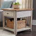 Liberty Farmhouse Reimagined End Table with Basket in Antique White - J. Patrick’s Furniture (Pooler, GA)
