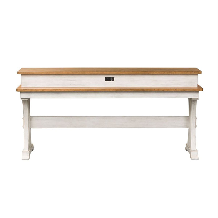 Liberty Farmhouse Reimagined Console Bar Table in Antique White - J. Patrick’s Furniture (Pooler, GA)
