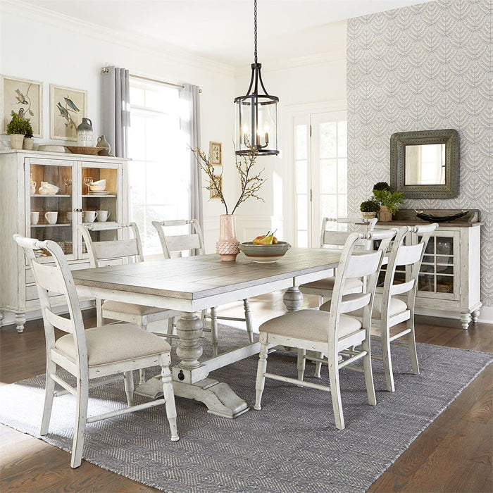 Liberty Furniture Whitney Slat Back Side Chair (Set of 2) in Weathered Gray - J. Patrick’s Furniture (Pooler, GA)
