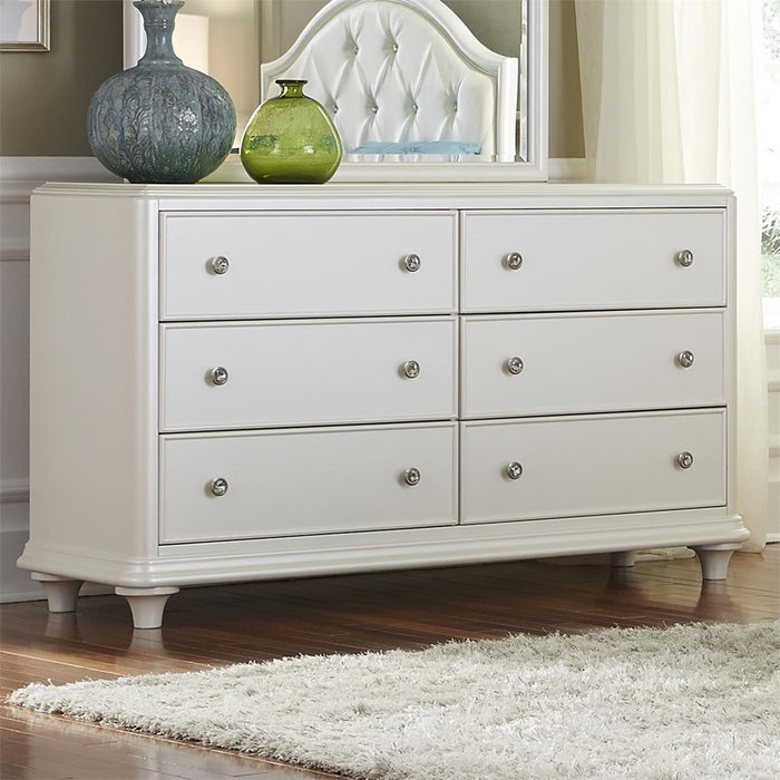 Liberty Furniture Stardust 6 Drawer Dresser in Iridescent White - J. Patrick’s Furniture (Pooler, GA)