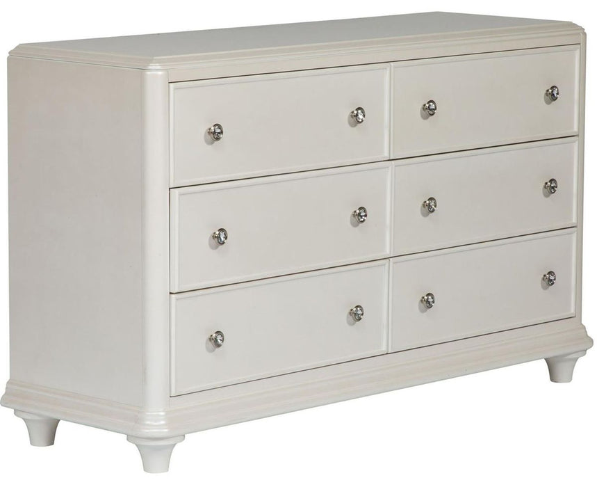 Liberty Furniture Stardust 6 Drawer Dresser in Iridescent White - J. Patrick’s Furniture (Pooler, GA)