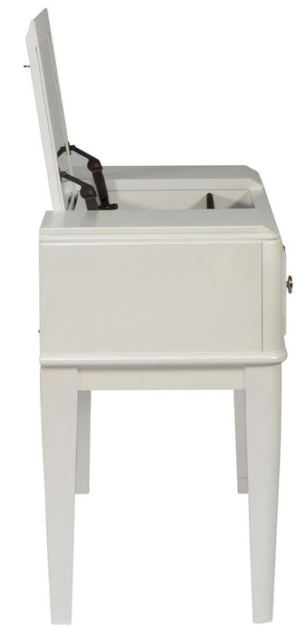 Liberty Furniture Stardust Vanity Desk in Iridescent White - J. Patrick’s Furniture (Pooler, GA)