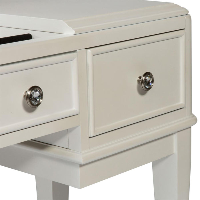 Liberty Furniture Stardust Vanity Desk in Iridescent White - J. Patrick’s Furniture (Pooler, GA)