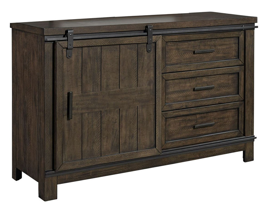 Liberty Furniture Thornwood Hills Barn Door Dresser in Rock Beaten Gray - J. Patrick’s Furniture (Pooler, GA)