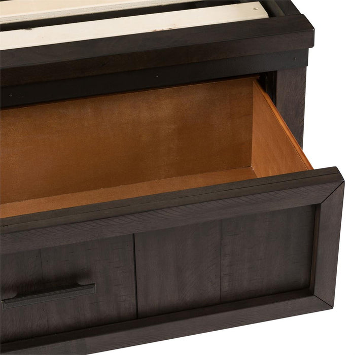 Liberty Furniture Thornwood Hills Twin Bookcase Bed in Rock Beaten Gray - J. Patrick’s Furniture (Pooler, GA)