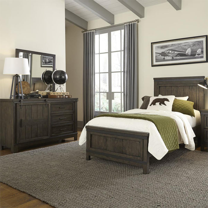 Liberty Furniture Thornwood Hills Twin Panel Bed in Rock Beaten Gray - J. Patrick’s Furniture (Pooler, GA)