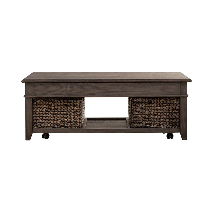Liberty Furniture Mill Creek Lift Top Cocktail Table in Peppercorn - J. Patrick’s Furniture (Pooler, GA)