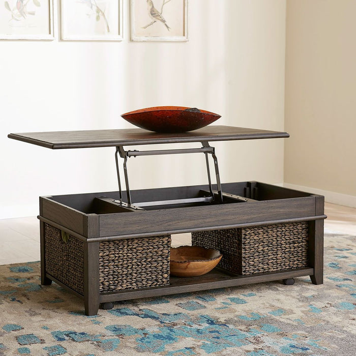 Liberty Furniture Mill Creek Lift Top Cocktail Table in Peppercorn - J. Patrick’s Furniture (Pooler, GA)