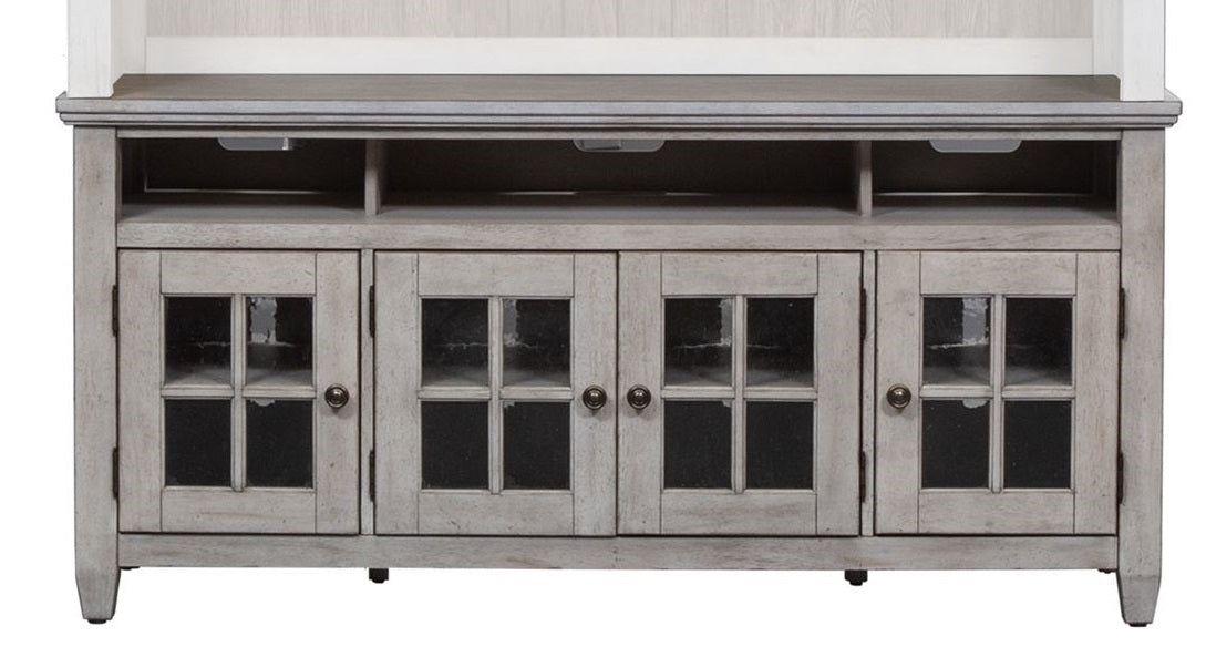 Liberty Heartland 66" Entertainment Center with Piers in Antique White - J. Patrick’s Furniture (Pooler, GA)