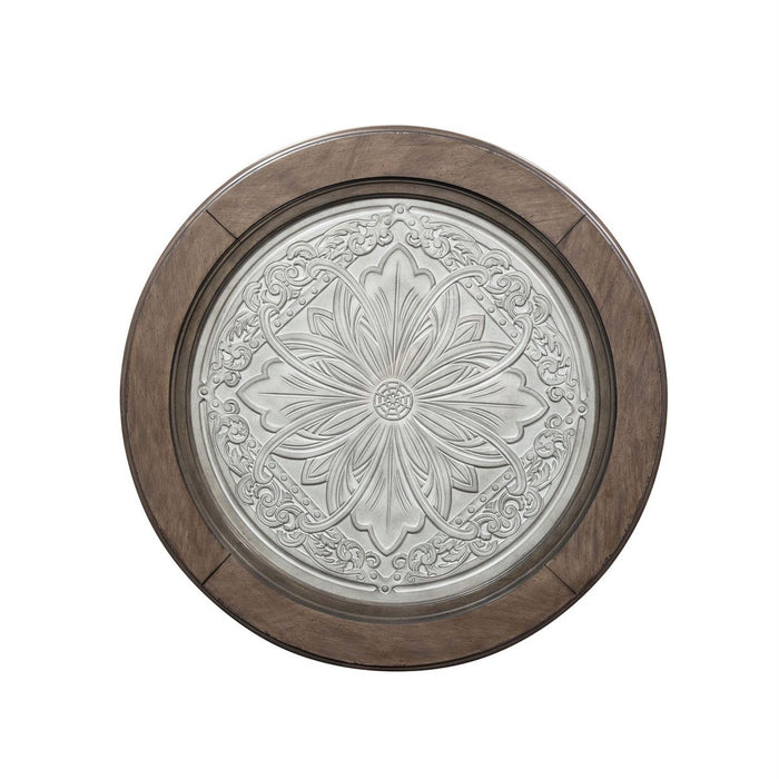 Liberty Heartland Round Ceiling Tile Cocktail Table in Antique White - J. Patrick’s Furniture (Pooler, GA)