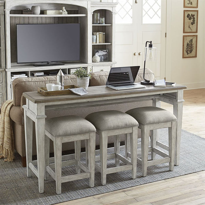 Liberty Heartland Console Bar Table in Antique White - J. Patrick’s Furniture (Pooler, GA)