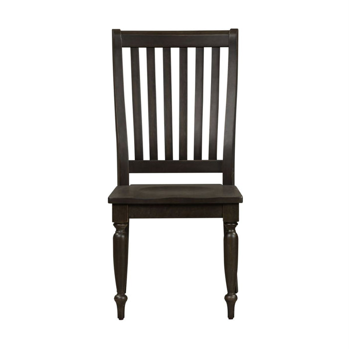 Liberty Furniture Harvest Home Slat Back Side Chair (RTA) in Chalkboard (Set of 2) - J. Patrick’s Furniture (Pooler, GA)