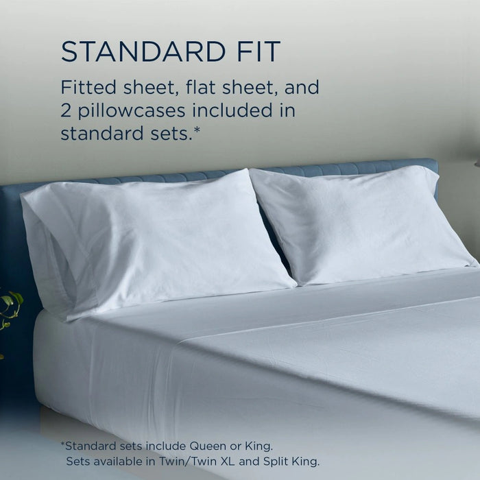 TEMPUR Luxe Egyptian Cotton Sheet Set Sleepy Blue