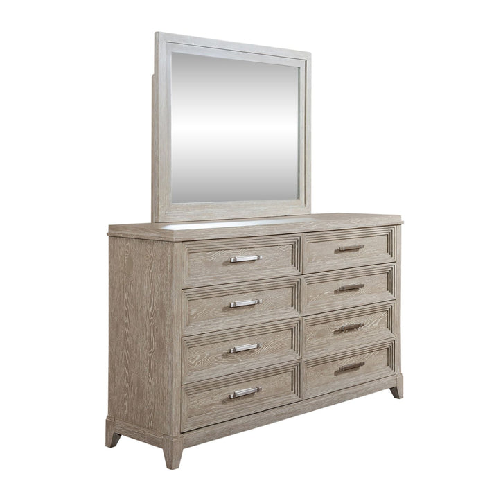 Belmar King California Upholstered Bed, Dresser & Mirror, Chest