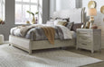 Liberty Furniture Belmar Queen Upholstered Sleigh Bed in Washed Taupe and Silver Champagne - J. Patrick’s Furniture (Pooler, GA)