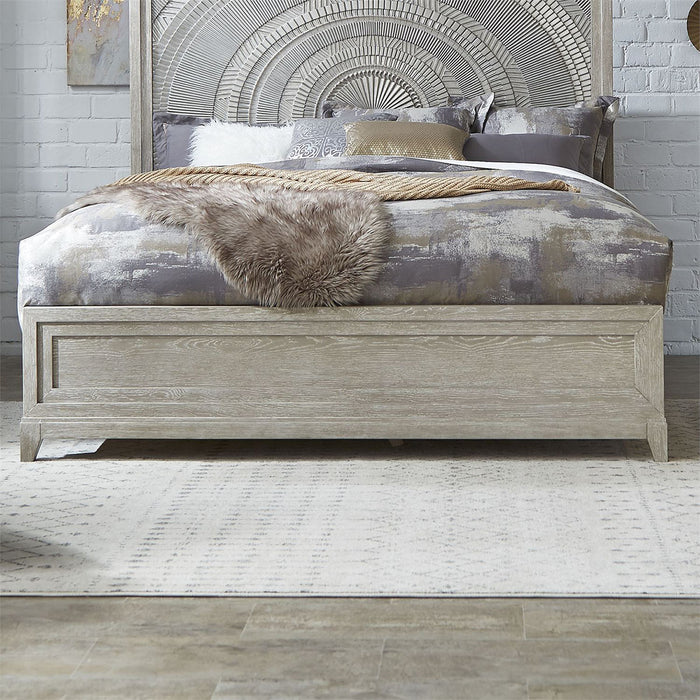 Liberty Furniture Belmar Queen Panel Bed in Washed Taupe and Silver Champagne - J. Patrick’s Furniture (Pooler, GA)